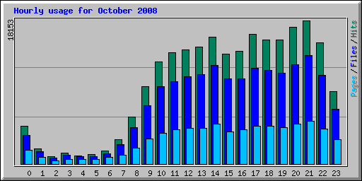 Hourly usage for October 2008