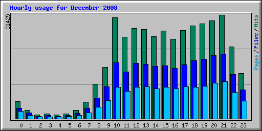 Hourly usage for December 2008
