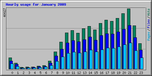 Hourly usage for January 2009